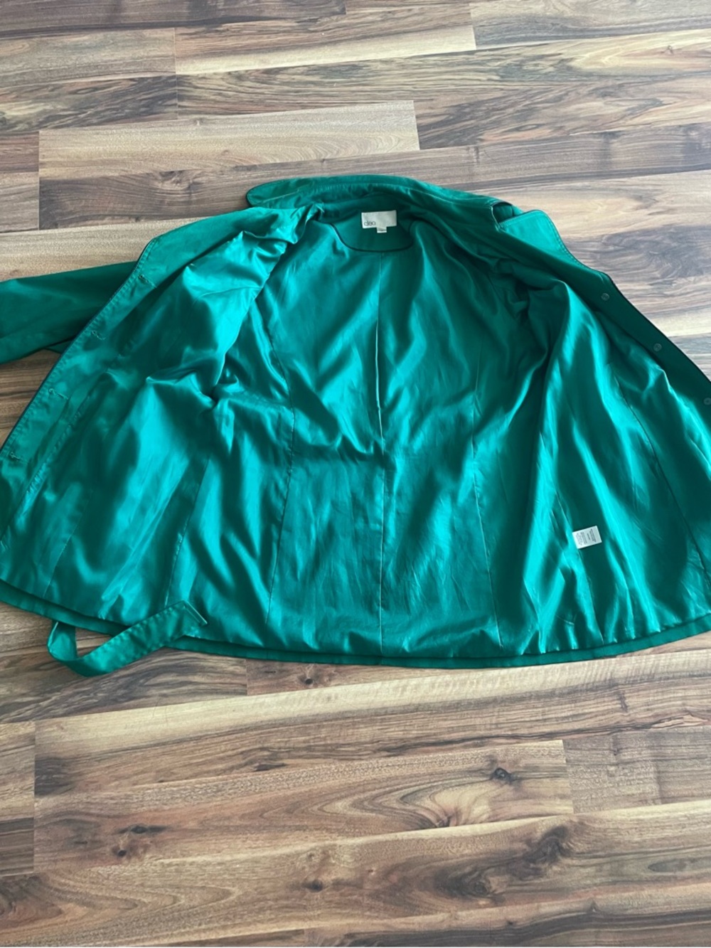 Cleo Emerald Green Belted Trench Coat - Picture 8 of 10